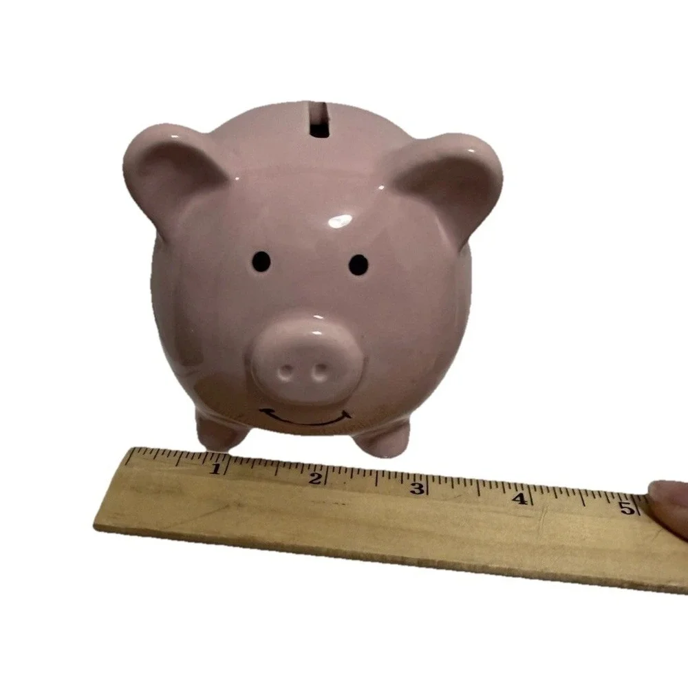 Cute Pink‎ Ceramic Piggy Bank Small Coin Bank Classic Pig Money Box